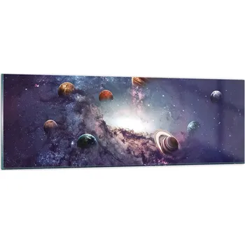 Obraz Obraz na skle do obýváku ložnice 90x30 kosmos foto obrazy na zeď sklo