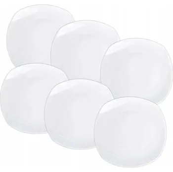 Talíř Jídelní talíř mělký 24,5 x 24,5 cm Wilmax BÍLÝ PORCELÁN sada 6 kusů