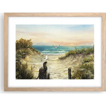 Obraz Obraz plakát v rámu světlý dub do obýváku 40x30 krajina foto na zeď