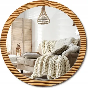 Zrcadlo Zrcadlo nástěnné s ozdobným skleněným rámem XXL 100 cm Dřevěná vlna