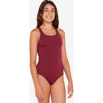 Dívčí plavky DECATHLON Dívčí plavky jednodílné 100 Vera 10 LET FIALOVÁ