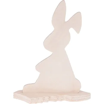 Obraz HRAČKA DŘEVĚNÝ ZAJÍC NA PODSTAVCI DECOUPAGE