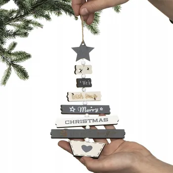 Vánoční dekorace Dřevěná Závěsná Ozdoba Na Stromeček VÁNOČNÍ KOULE Vánoční Dekorace 22 cm