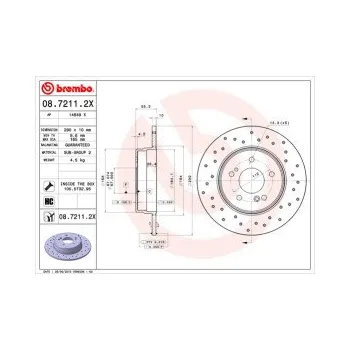 Brzdový kotouč BREMBO 08.7211.2X Brzdový kotouč Doprava Zdarma! XTRA Výkon XTRA Spolehlivost atraktivní design Nová řada brzdových kotoučů Brembo Xtra se speciálním vrtáním které spojuje atraktivní design s vysokým brzdným účinkem za všech