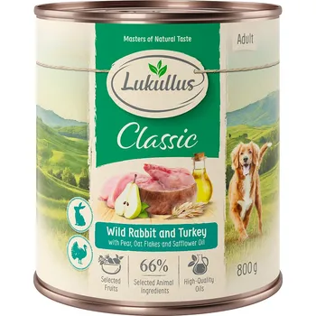 Krmivo pro psa 24x800g Lukullus - Divoký králík & krůta