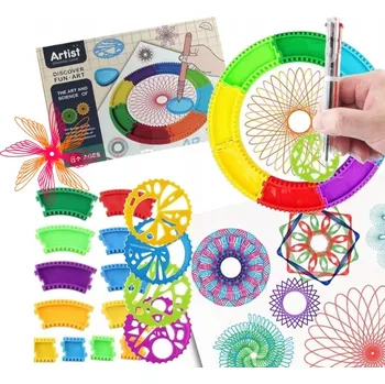 kreativní sada ŠABLONY pro KRESLENÍ KOLEČEK VZORY pro DĚTI SPIROGRAF VELKÁ SADA Dárek