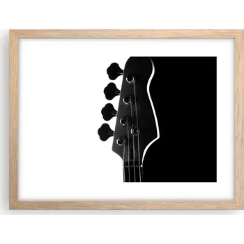 Obraz Obraz plakát v rámu světlý dub do obývacího pokoje 40x30 kytara foto na zeď