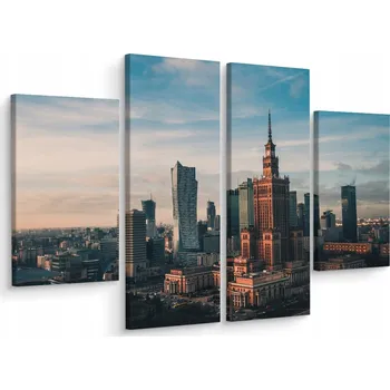 Obraz Obraz Čtyřdílný (Tetraptych) Varšava Město Nebe 3D 200x150