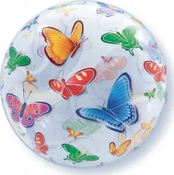 Balónek Fóliový balónek 22 palců QL Bubble, MOTÝLCI (Motýlci)