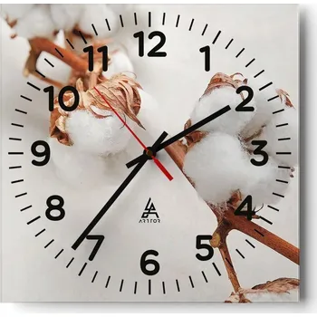 Hodiny Nástěnné hodiny do obýváku 40x40 Květ Příroda Tichý Skleněné hodiny Bez hlučnosti