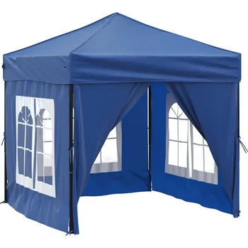 Zahradní stan OMAXI Skládací party stan s bočními stěnami modrý 2 x 2 m 974346