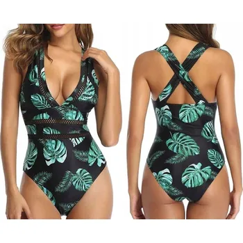 Dámské plavky K&M jednodílné plavky, vícebarevné, velikost L