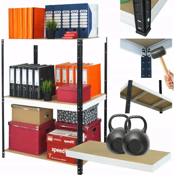 Dílenský regál Kovový regál do skladu a dílny HELIOS 90x75x40cm 3 police 275kg ODOLNÝ