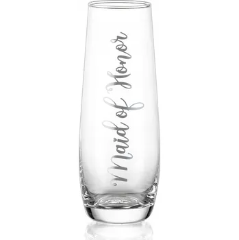 Sklenice NUPTIO Skleničky na šampaňské Maid of Honor: bez stonku rozlučka se svobodou