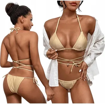 Dámské plavky DVOUDÍLNÉ PLAVKY NA OPALOVÁNÍ NA PLÁŽI BIKINY ZAVAZOVACÍ M