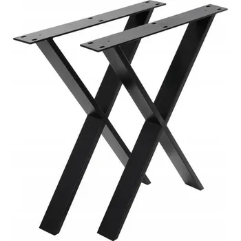 Psací stůl Nohy ke stolu, kovové, loft industrial, černé X - 2 ks