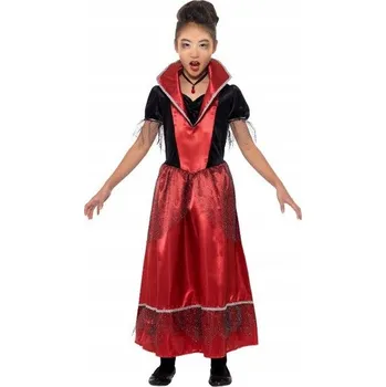 Karnevalový kostým KOSTÝM DĚTSKÝ KOSTÝM PRINCEZNA UPÍR HALLOWEEN 116