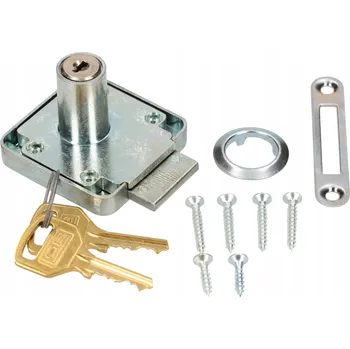 Nábytkové kování NÁBYTKOVÝ ZÁMEK 42X42MM PŘIŠROUBOVACÍ + 2 KLÍČE