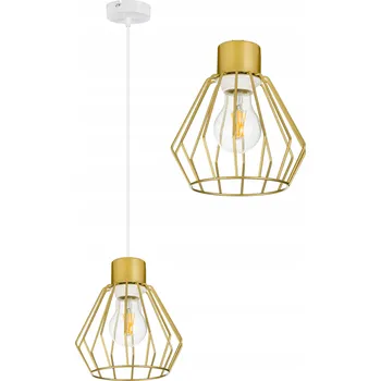 Závěsné stropní svítidlo lustr drátěný zlatý 1