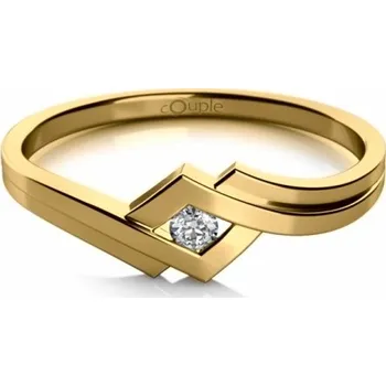 Prsten Couple, Originální prsten Kira ve žlutém zlatě se zirkonem, vel. 57, prům. 18.1 mm, 585-68-1-0132.0Z00.0.57.001