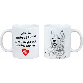 Hrneček West Highland White Terrier se psem, personalizovaný hrnek s fotografií