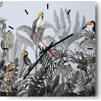 Hodiny Velké nástěnné hodiny 40x40 Abstrakce Skleněné tiché hodiny