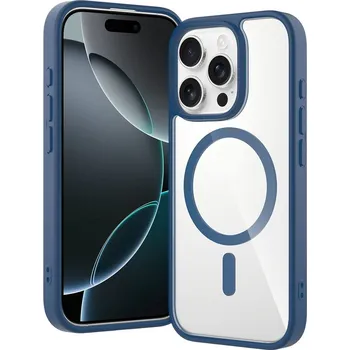 Pouzdro na mobilní telefon JP MagFit Clear MagSafe obal s N52 magnetem, iPhone 16 Pro, modrý