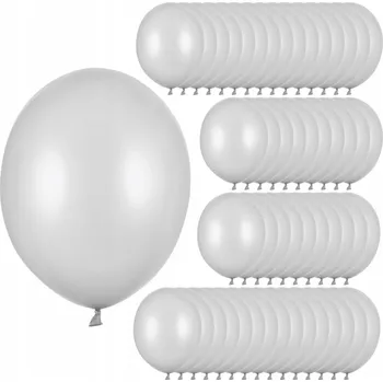 Balónek Balónky 30 cm Metalické Stříbrné Gumové 100 ks