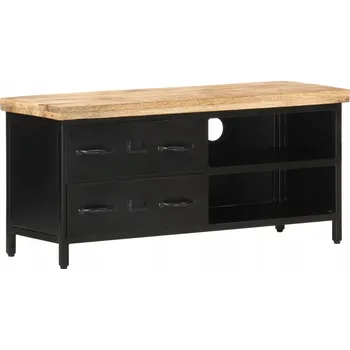Televizní stolek TV stolek z mangového dřeva 90x30x41 cm černý