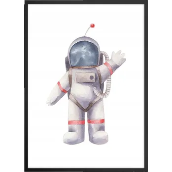 Obraz Plakát v černém rámu do obýváku ložnice 50x70 astronaut moderní obraz