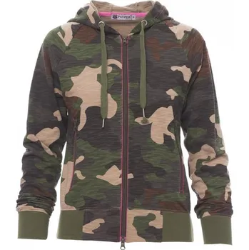 Dámská mikina Payperwear Lehká dámská mikina Freestyle s kontrastním zipem Barva: maskáčová zelená, Velikost: S