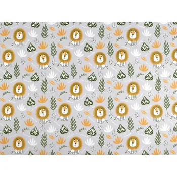 Bavlněná látka / plátno lev Varianta: 1 šedá světlá, Balení: 1 m