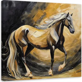 Obraz OLEJOVÝ obraz Kůň ručně malovaný NA PLÁTNĚ 30x30