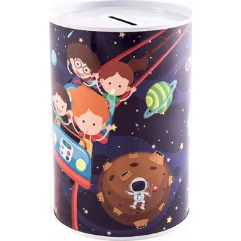 Pokladnička KOVÁNÍ PRASÁTKO PLECHOVKA VESMÍR RŮZNÉ BARVY