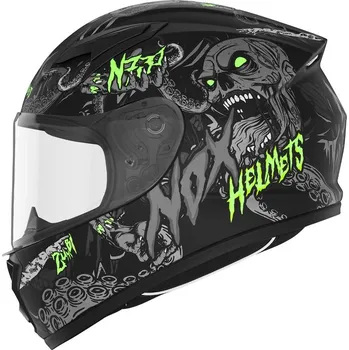 Helma na motorku Integrální přilba N731 ZUMBI, NOX, dětská (černá matná,zelená) 2025