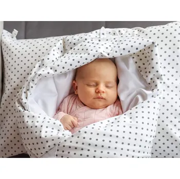 Zavinovačka Eva Kiedroňová SET 4v1 - Maxi Dráček - Bílý s šedými puntíky + Zdarma webinář - Mít peřinku není všechno