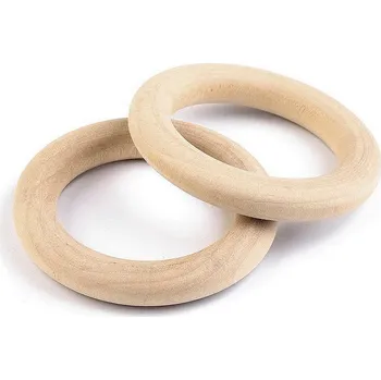 Dřevěný kroužek vnější Ø49 mm Varianta: přírodní sv., Balení: 10 ks