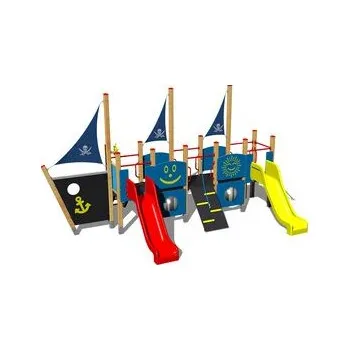 Dětské hřiště Playground System DĚTSKÉ HŘIŠTĚ - velká designová sestava - dvě skluzavky 4U505D