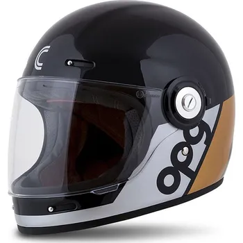 Helma na motorku Integrální přilba Fibre OPG, CASSIDA (černá/zlatá/stříbrná)
