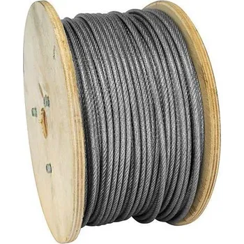 Lano 100 m Lano MGM Zn-PVC 5/6.5 mm, oceľové