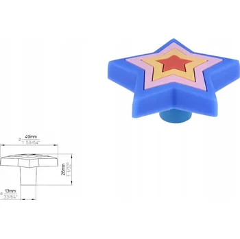 Nábytkové kování Nábytková úchytka SIRO H157-50RU13 barevná/hvězda
