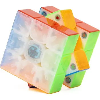 Hlavolam Kostka 3x3x3 GAN 356i Carry 2 Transparentní třpytivý plast UV (výroční edice)