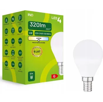 Žárovka LED žárovka G45 E14 4W kulatá 320lm 4000K INQ