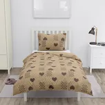 HOME ELEMENTS Povlečení 140*200 + 70*90, hnědé