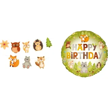 Vrták Sada narozeninových dekorací Lesní zvířátka 2 ks