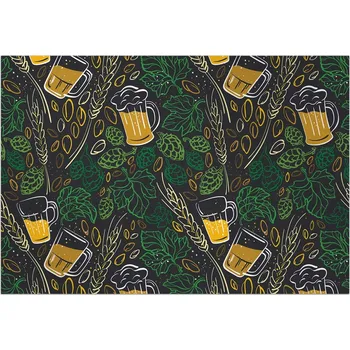 Koberec Kuchyňský Koberec (koberec) loft – motiv piva a chmele, 120 x 80 cm