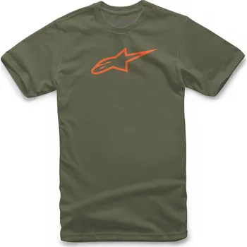 Pánské tričko triko AGELESS TEE, ALPINESTARS (zelená/oranžová)