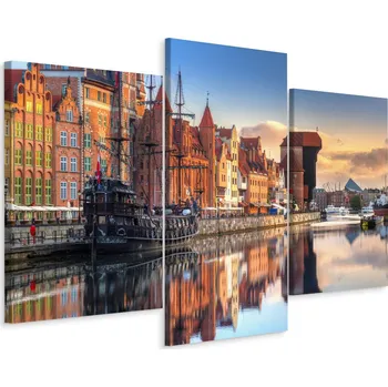 Obraz Triptychový obraz Gdaňsk Loď loď 3D efekt 90x60