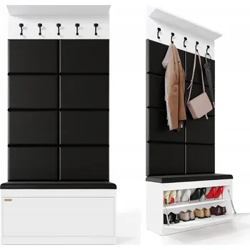 Šatní skříň Šatní skříň do předsíně EMI 100 cm botník věšák s policí panely bílá