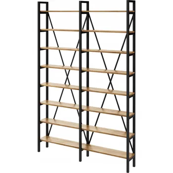 Knihovna Regál Loft industriální na knihy dub D8-40 180 cm